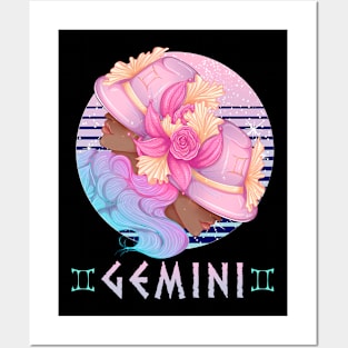 Retro Gemini Zodiac Posters and Art